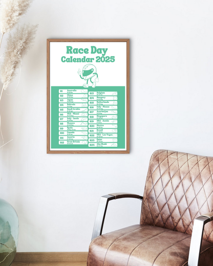 Race Day Calendar 2025 - Green